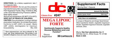 Photo of the DC Mega Lipoic Forte label