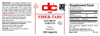 Photo of the DC Fiber-Tabs label
