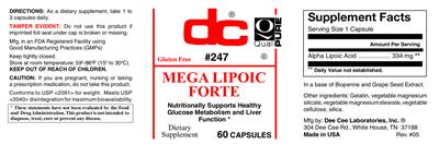 Photo of the DC Mega Lipoic Forte label