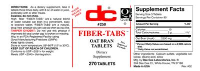 Photo of the DC Fiber-Tabs label