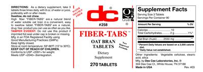 Photo of the DC Fiber-Tabs label