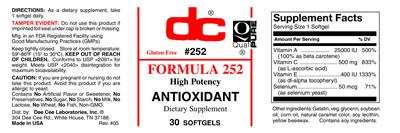 Photo of the DC Formula 252 label