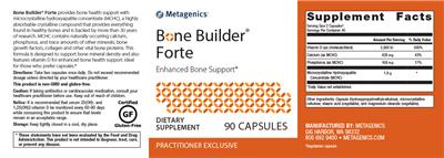 Photo of the Metagenics Bone Builder Forte label