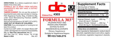 Photo of the DC Formula 303 label