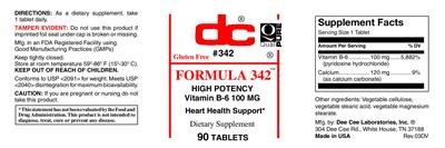 Photo of the DC Formula 342 label