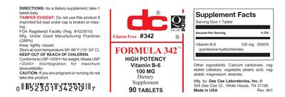 Photo of the DC Formula 342 label