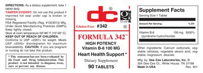 Photo of the DC Formula 342 label