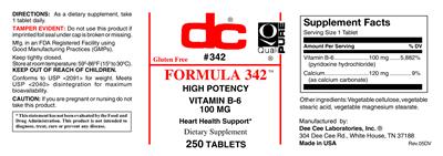 Photo of the DC Formula 342 label