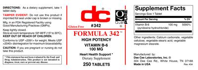 Photo of the DC Formula 342 label