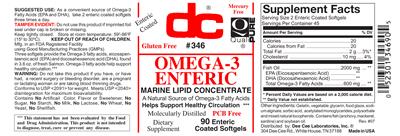 Photo of the DC Omega-3 Enteric label