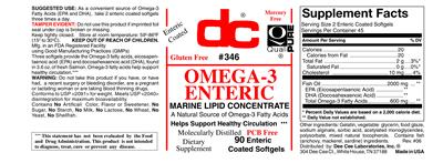 Photo of the DC Omega-3 Enteric label