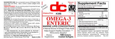 Photo of the DC Omega-3 Enteric label