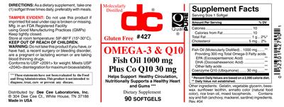 Photo of the DC Omega-3 & Q10 label