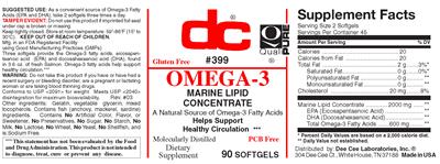 Photo of the DC Omega-3 label
