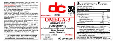 Photo of the DC Omega-3 label