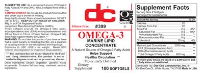 Photo of the DC Omega-3 label