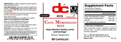Photo of the DC Cetyl Myristoleate Plus label