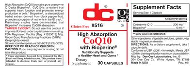 Photo of the DC CoQ10 with BioPerine label