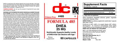 Photo of the DC Formula 485 label