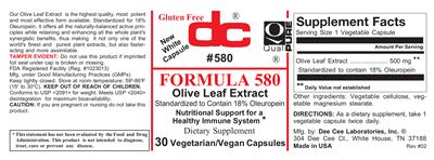 Photo of the DC Formula 580 label