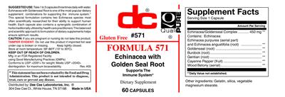 Photo of the DC Formula 571 label