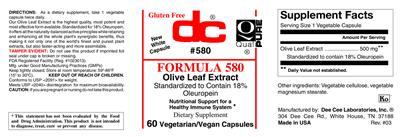 Photo of the DC Formula 580 label