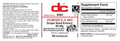 Photo of the DC Formula 602 label