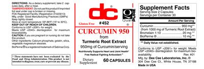 Photo of the DC Curcumin 950 label