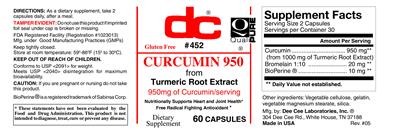 Photo of the DC Curcumin 950 label