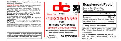 Photo of the DC Curcumin 950 label