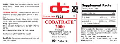 Photo of the DC Cobatrate 2000 Natural Cherry Flavor label