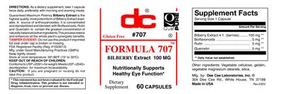 Photo of the DC Formula 707 label