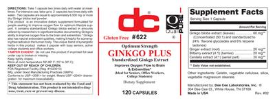 Photo of the DC Ginkgo Plus label