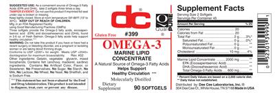 Photo of the DC Omega-3 label