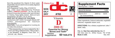 Photo of the DC D 2000 IU label