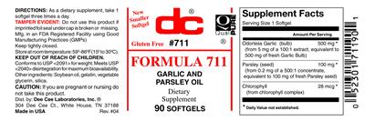 Photo of the DC Formula 711 label