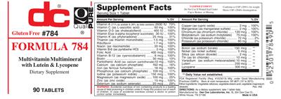Photo of the DC Formula 784 label