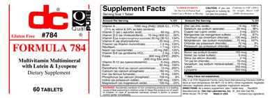 Photo of the DC Formula 784 label