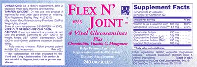 Photo of the Dee Cee Laboratories Flex N' Joint label