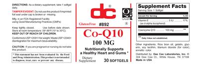 Photo of the DC Co-Q10 100 mg label