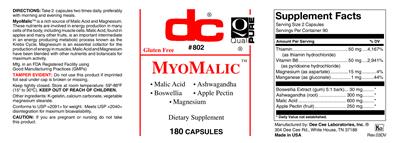 Photo of the DC MyoMalic label
