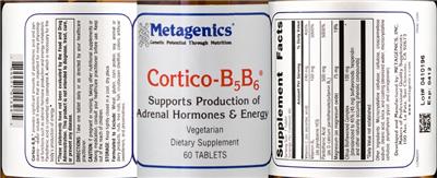 Photo of the Metagenics Cortico-B5B6 label