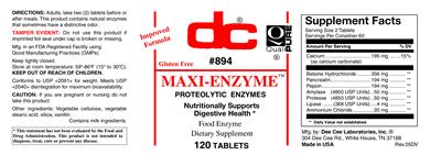 Photo of the DC Maxi-Enzyme label