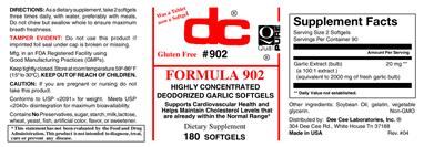 Photo of the DC Formula 902 label