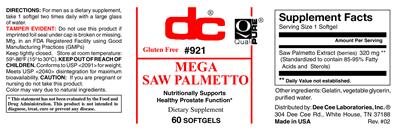 Photo of the DC Mega Saw Palmetto label