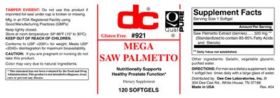 Photo of the DC Mega Saw Palmetto label