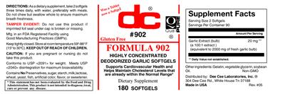 Photo of the DC Formula 902 label