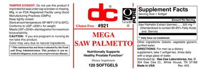 Photo of the DC Mega Saw Palmetto label
