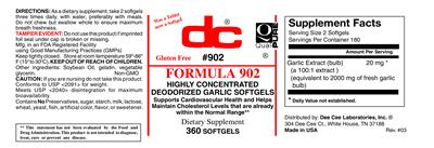 Photo of the DC Formula 902 label