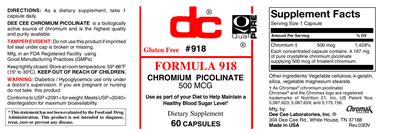 Photo of the DC Formula 918 label